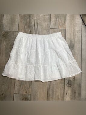 Wild Fable White Eyelet Tiered Mini Skirt